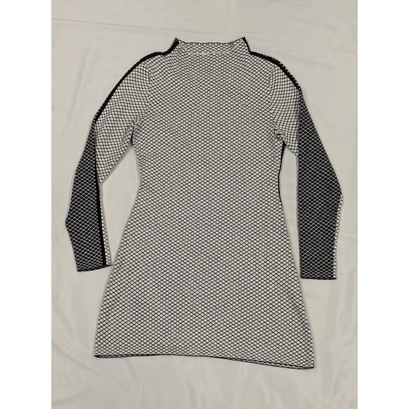 Victor Glemaud Checked Black & White Mini Dress Womens Sz Small Cotton Cashmere - Picture 1 of 9
